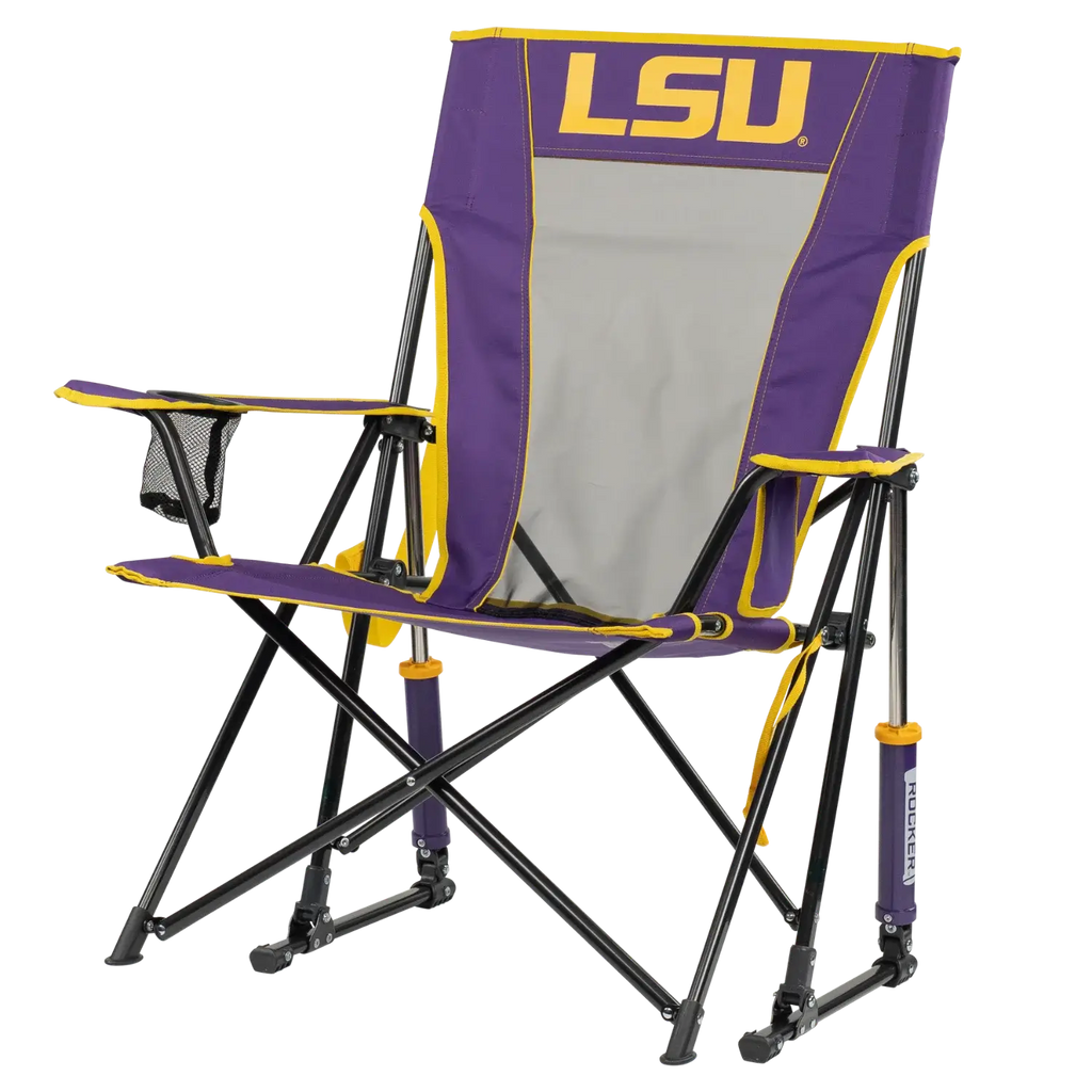 Patented Spring-Action College Comfort Pro Rocker - LSU Tigers - Choice 880 - Patented Spring-Action Rocking Chair for Camping Detail