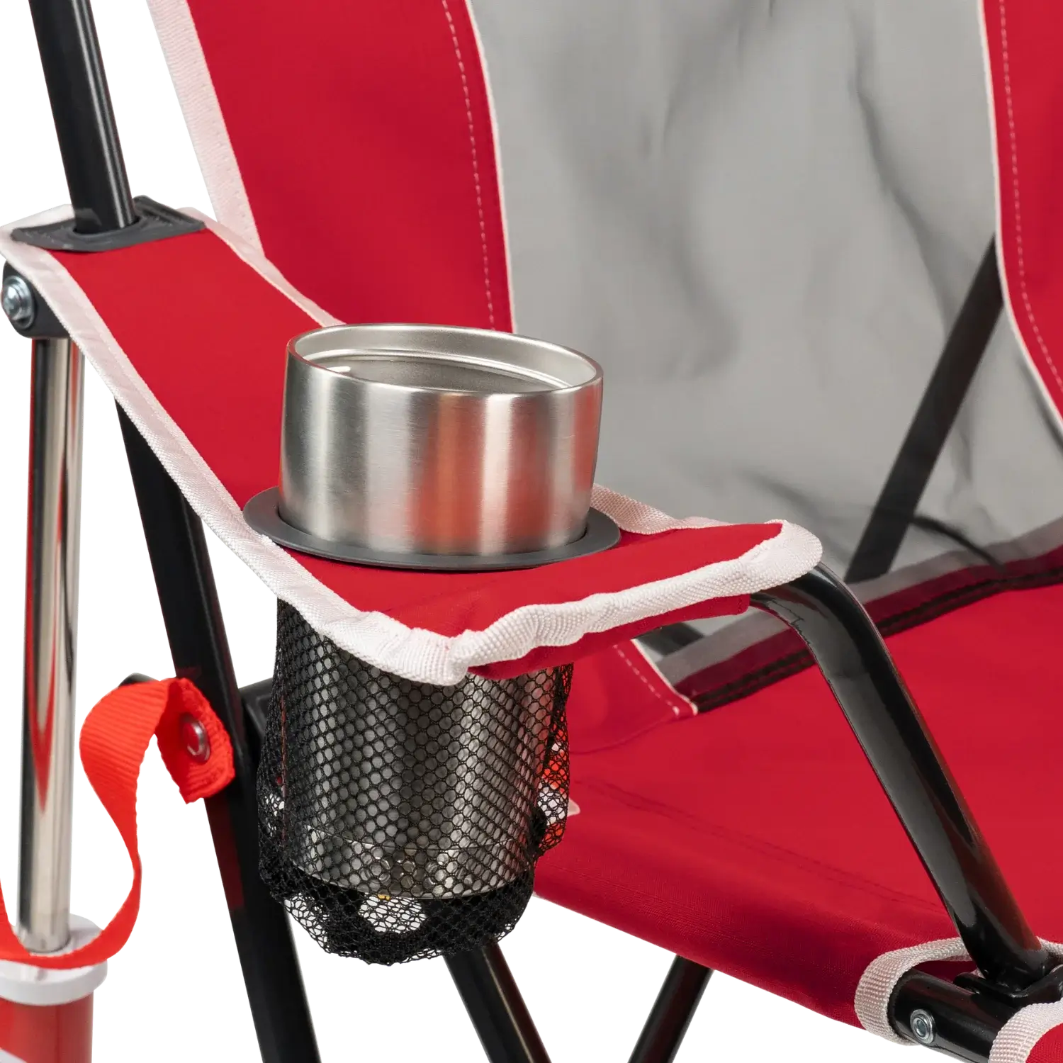 Heavy-Duty Freestyle College Comfort Pro Rocker - Nebraska Cornhuskers - Choice 161 - Heavy-Duty Kickback Rocker with Beverage Holder Detail