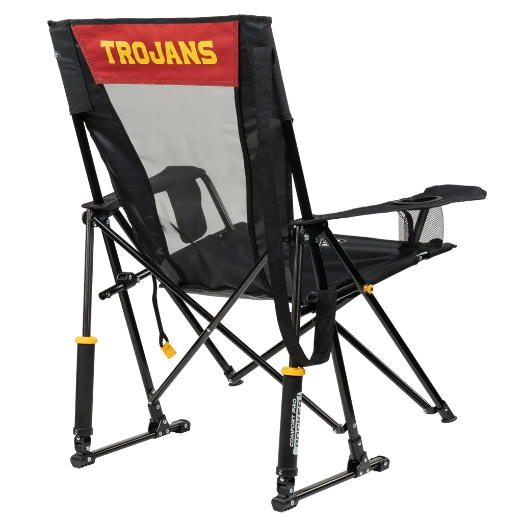 Luxury Camp College Comfort Pro Rocker - USC Trojans - Choice 856 - RoadTrip Rocker Smooth Motion Camp Chair Detail