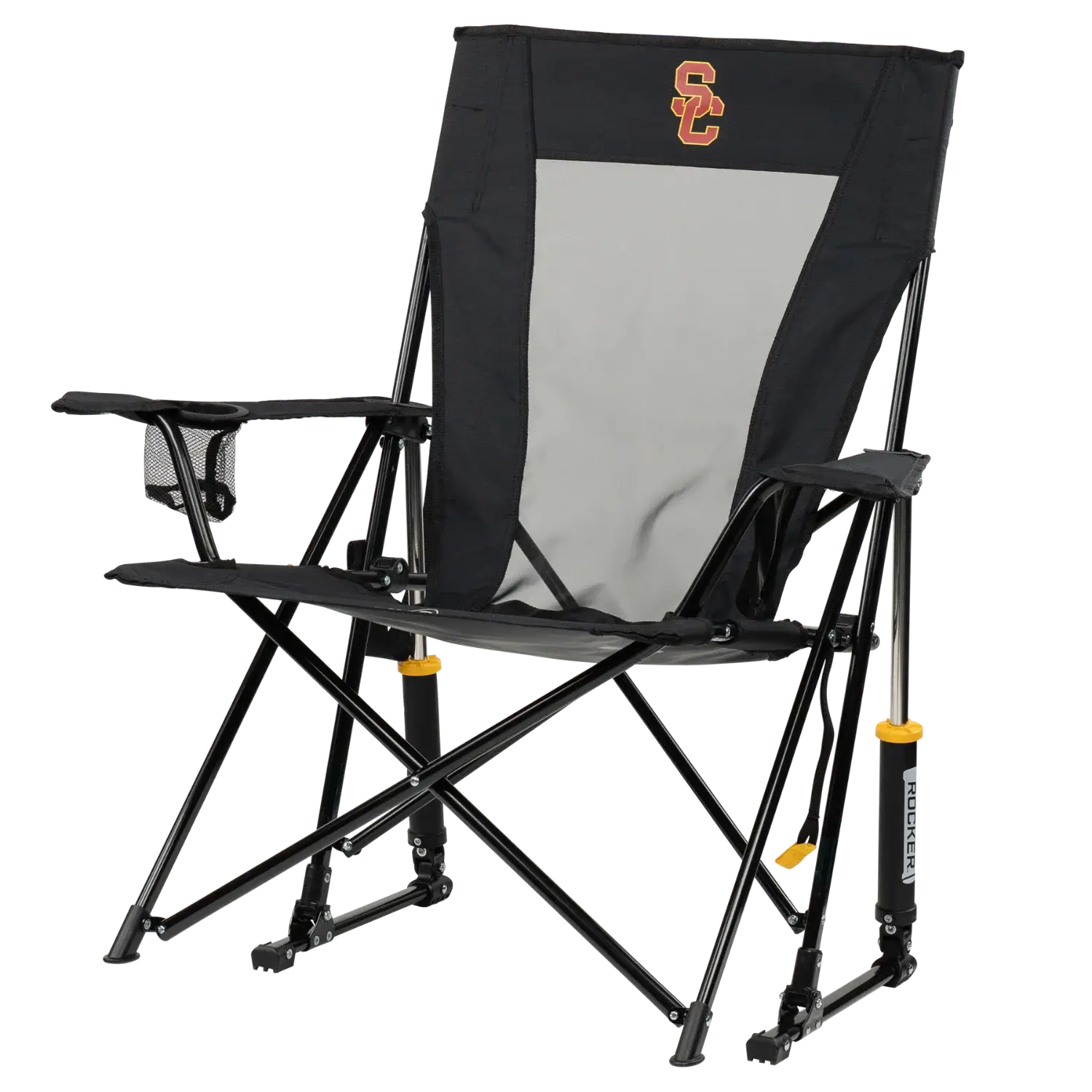 Luxury Camp College Comfort Pro Rocker - USC Trojans - Choice 856 - RoadTrip Rocker Smooth Motion Camp Chair Detail