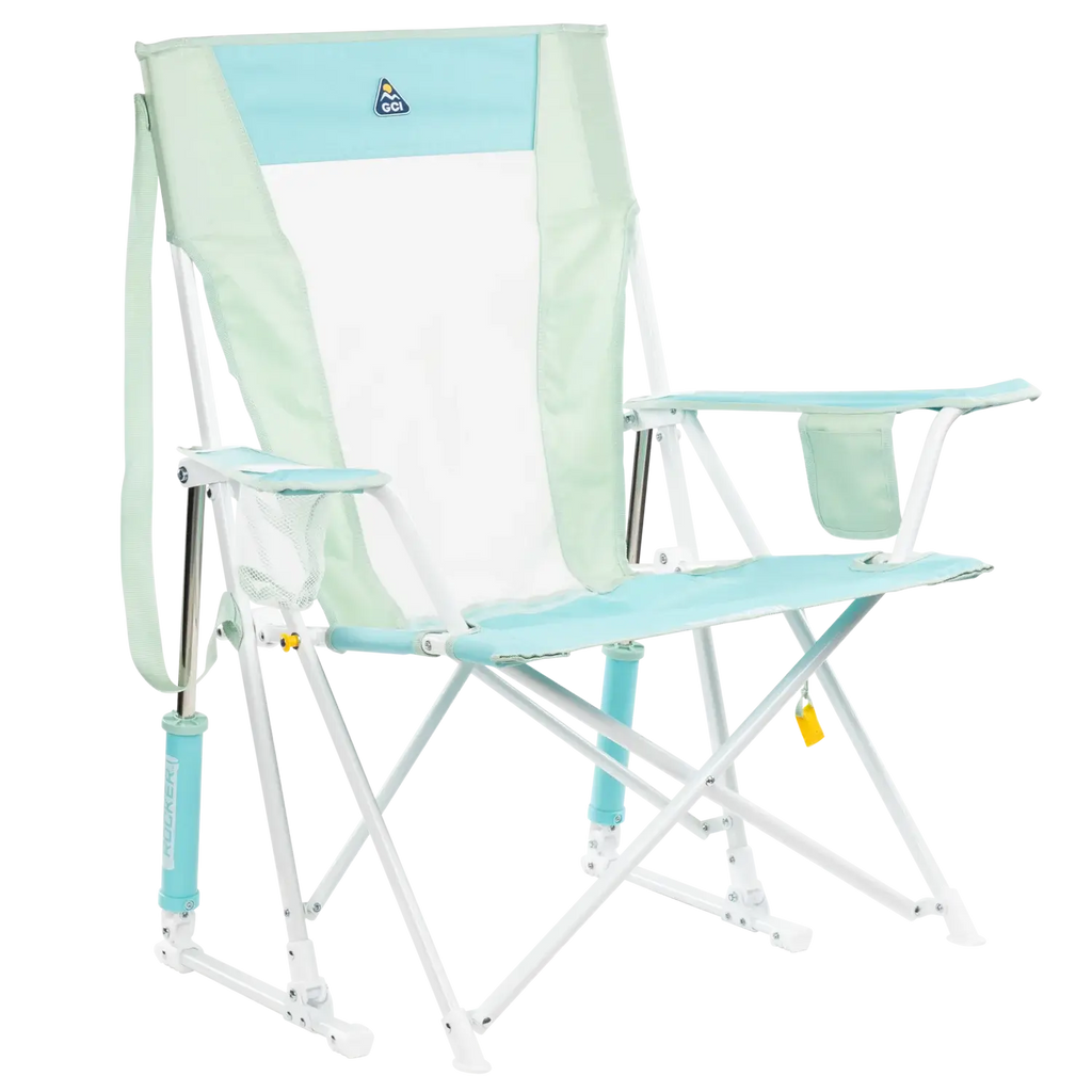 Smooth Motion Comfort Pro Rocker - Choice 375 - Freestyle Rocker Portable Outdoor Folding Chair - Pastel Green