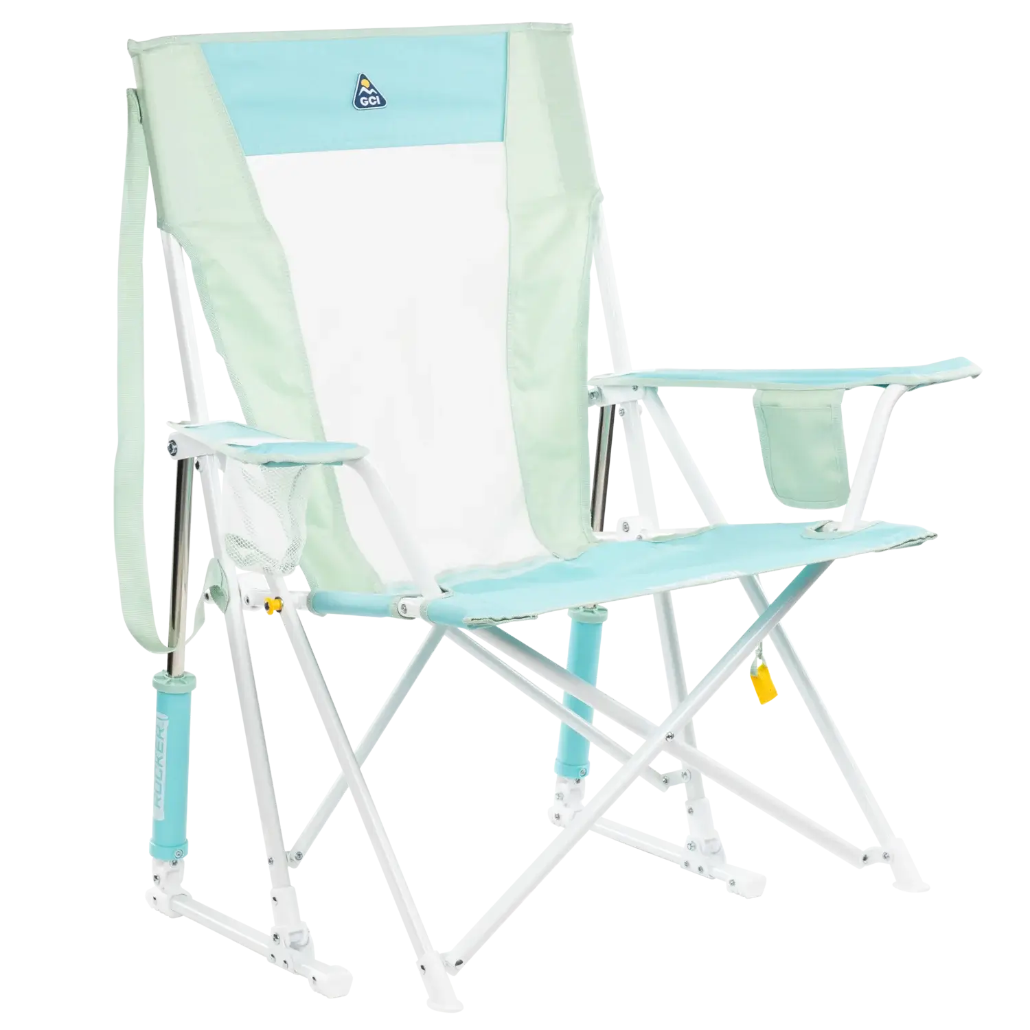 Smooth Motion Comfort Pro Rocker - Choice 375 - Freestyle Rocker Portable Outdoor Folding Chair - Pastel Green
