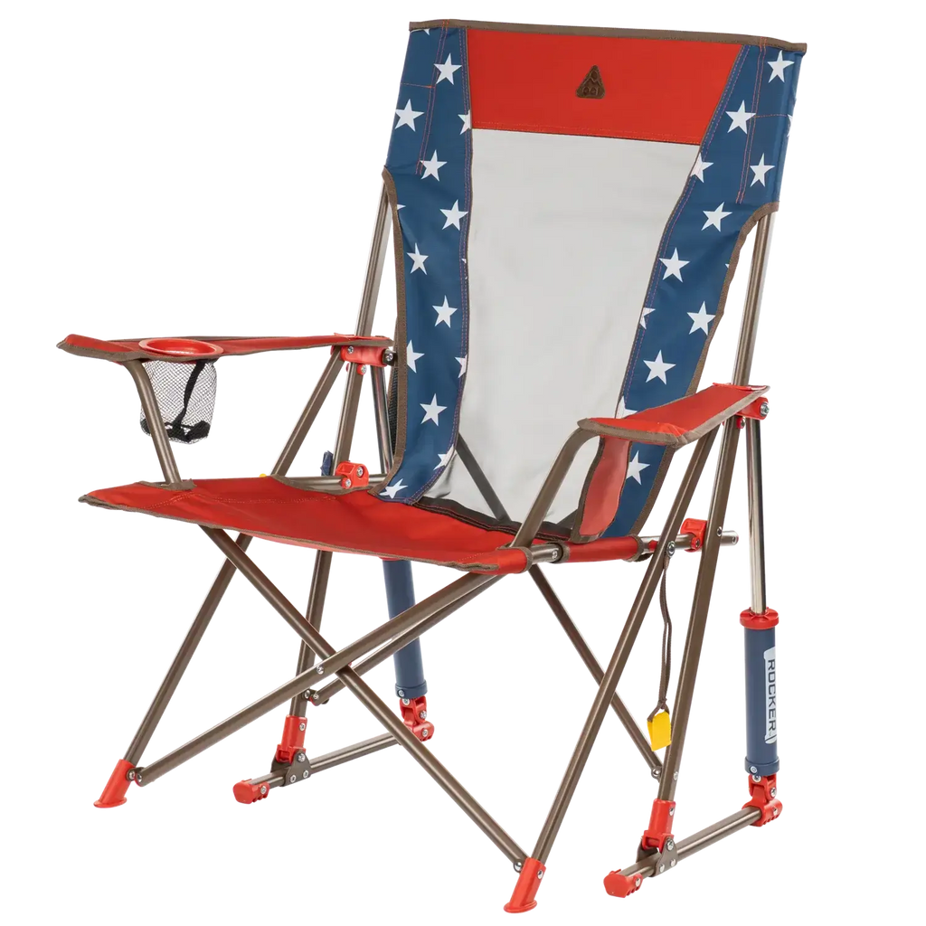 Premium All-Weather Comfort Pro Rocker - USA Anniversary Deluxe - Choice 424 - Patented Spring-Action Rocking Chair for Camping Detail