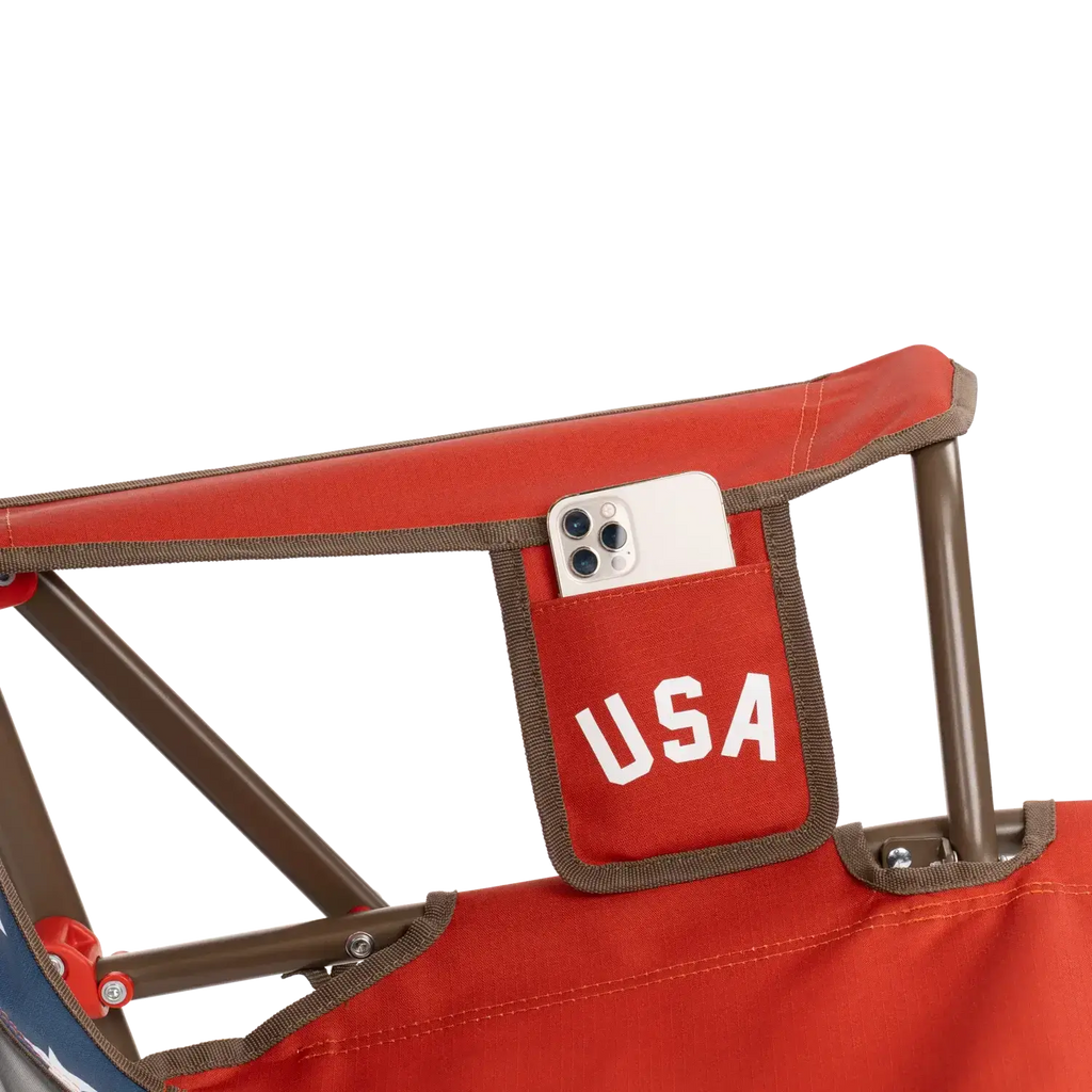 Premium All-Weather Comfort Pro Rocker - USA Anniversary Deluxe - Choice 424 - Patented Spring-Action Rocking Chair for Camping Detail