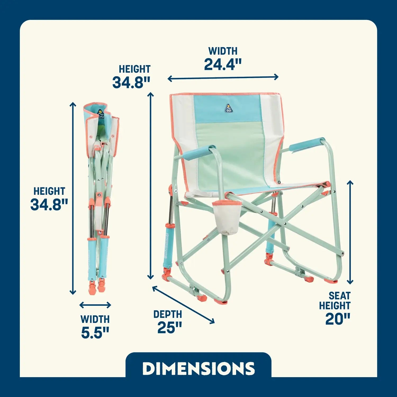 Patented Spring-Action Freestyle Rocker - Choice 711 - Patented Spring-Action Rocking Chair for Camping Detail