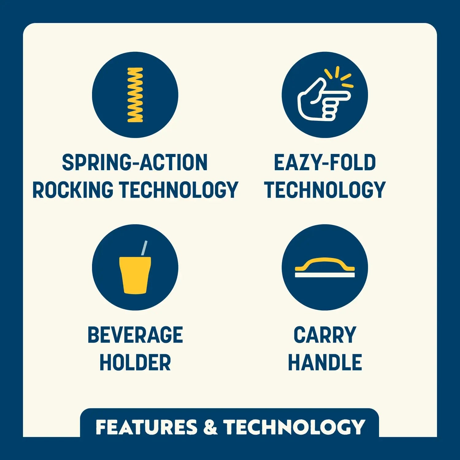 Patented Spring-Action Freestyle Rocker - Choice 711 - Patented Spring-Action Rocking Chair for Camping Detail