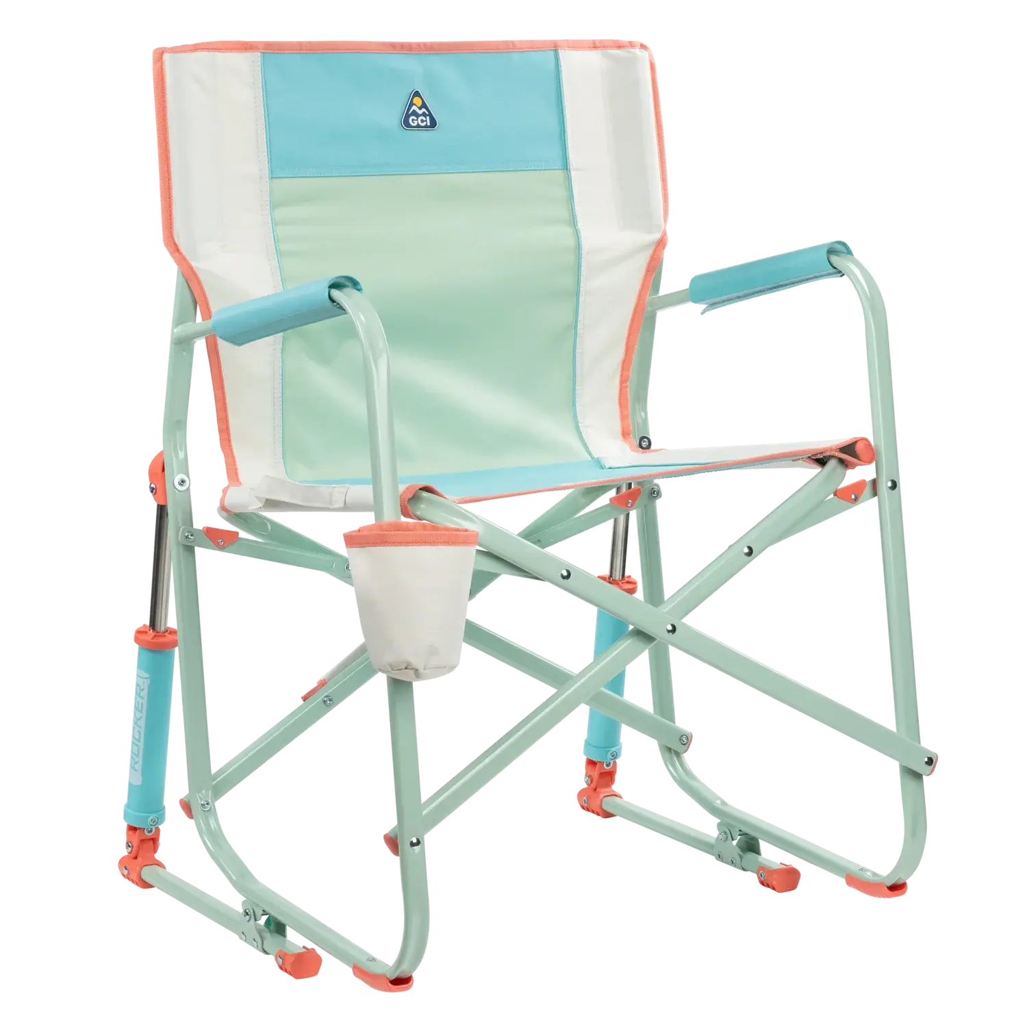 Patented Spring-Action Freestyle Rocker - Choice 711 - Patented Spring-Action Rocking Chair for Camping - Ivory