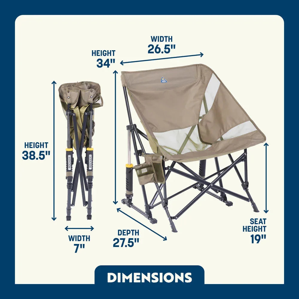 Patented Spring-Action Pod Rocker Elite - Choice 832 - Freestyle Rocker Portable Outdoor Folding Chair Detail
