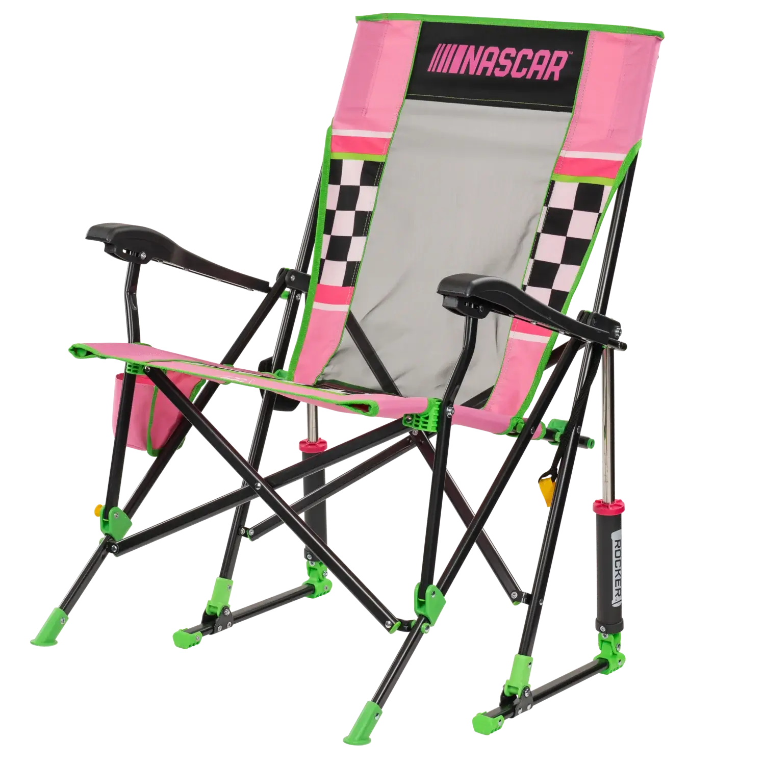 Luxury Camp RoadTrip Rocker - NASCAR For Her - Choice 560 - RoadTrip Rocker Smooth Motion Camp Chair Detail