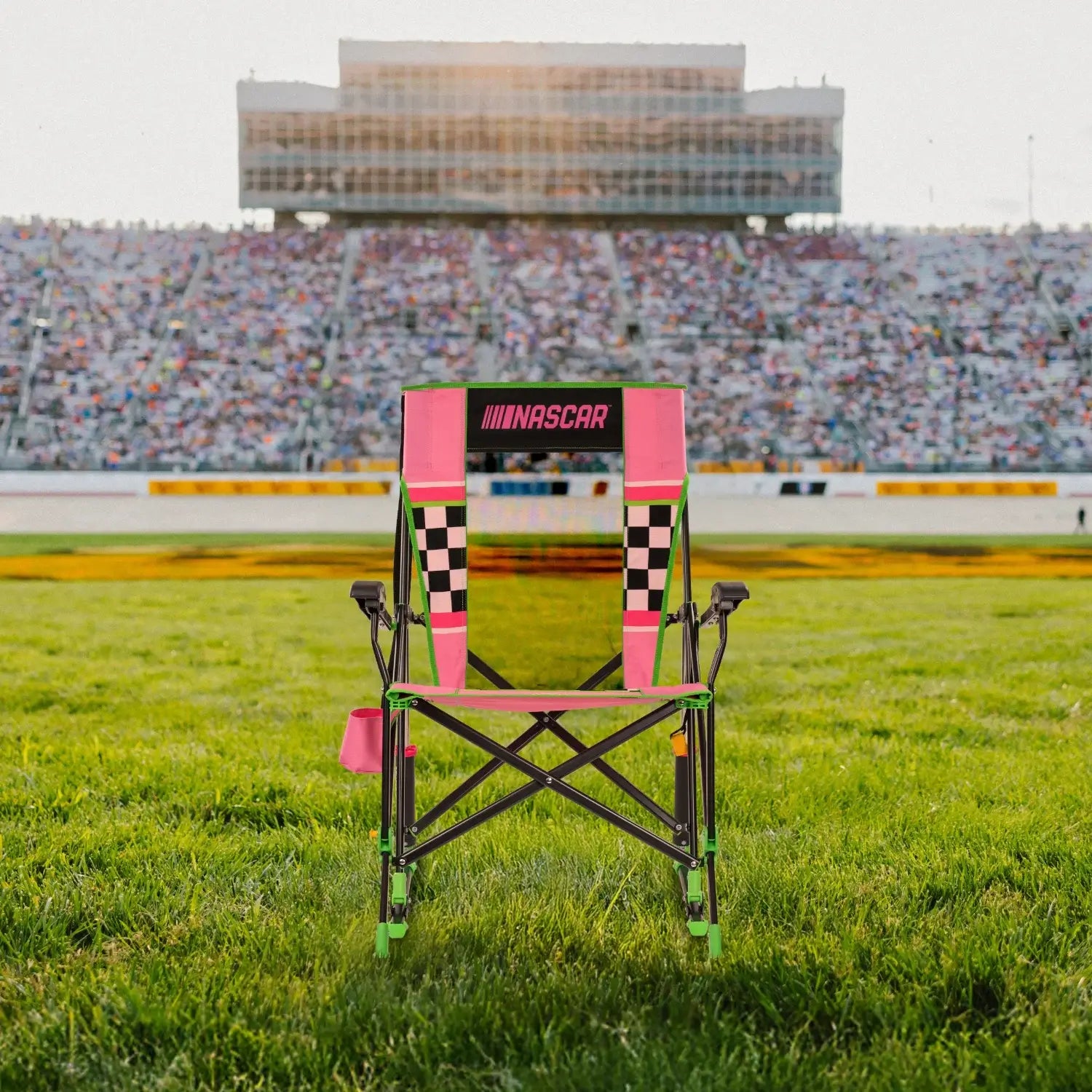 Luxury Camp RoadTrip Rocker - NASCAR For Her - Choice 560 - RoadTrip Rocker Smooth Motion Camp Chair Detail