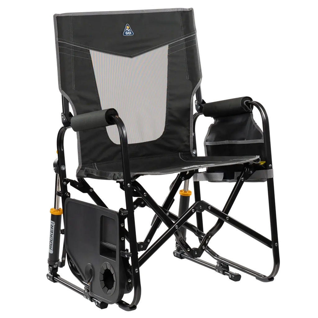 Luxury Camp Stowaway Rocker with Side Table - Choice 253 - Freestyle Rocker Portable Outdoor Folding Chair Detail