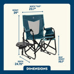 Luxury Camp Stowaway Rocker with Side Table - Choice 253 - Freestyle Rocker Portable Outdoor Folding Chair Detail