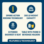 Luxury Camp Stowaway Rocker with Side Table - Choice 253 - Freestyle Rocker Portable Outdoor Folding Chair Detail