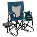 Luxury Camp Stowaway Rocker with Side Table - Choice 253 - Freestyle Rocker Portable Outdoor Folding Chair - Teal