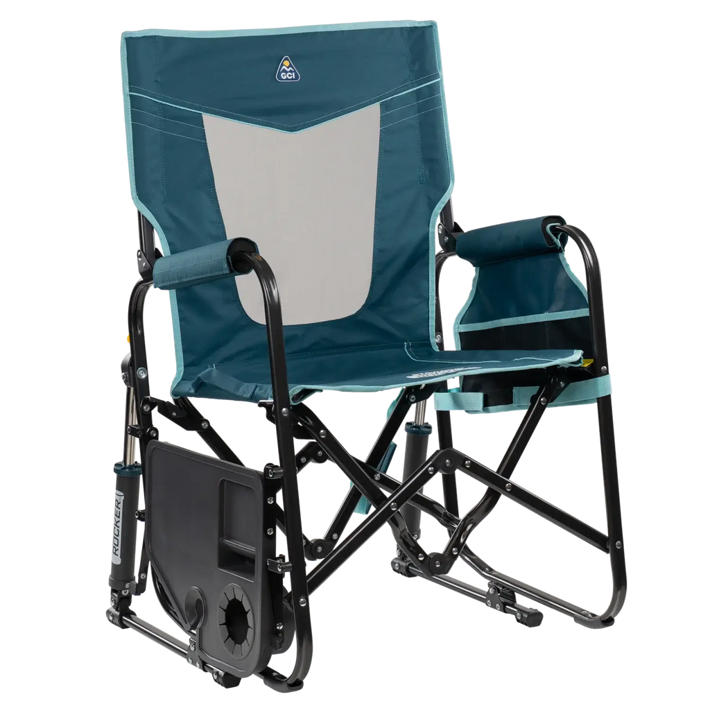 Luxury Camp Stowaway Rocker with Side Table - Choice 253 - Freestyle Rocker Portable Outdoor Folding Chair Detail