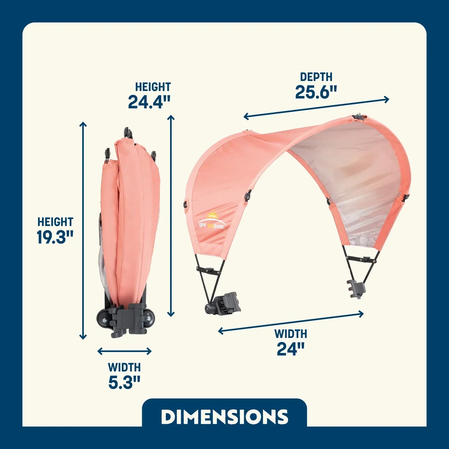 Heavy Duty SunShade Accessory - Choice 361 - Portable Beach Canopy with Adjustable Shade Angle Detail
