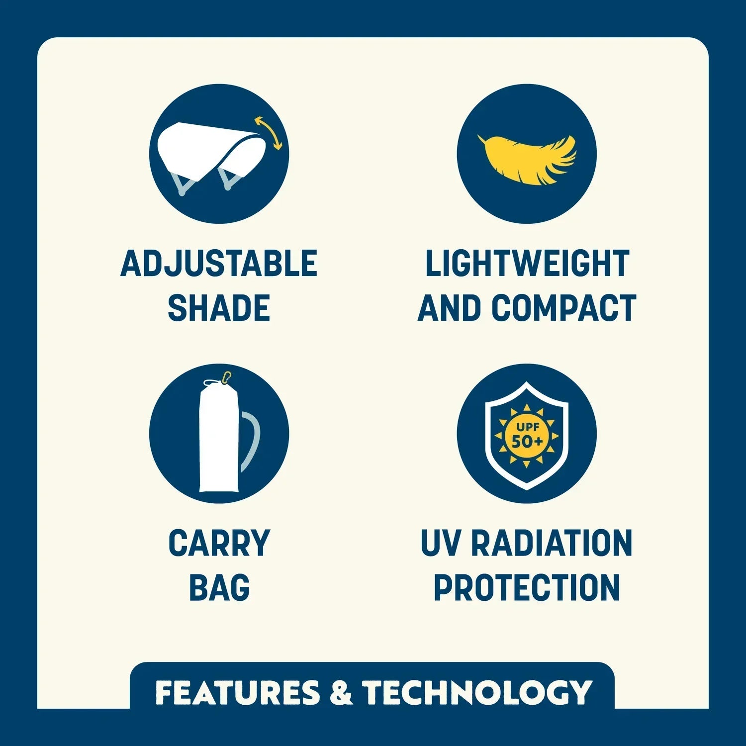 Premium All-Weather SunShade Accessory - USA Anniversary Deluxe - Choice 917 - SunShade Canopy for Beach & Camping Detail
