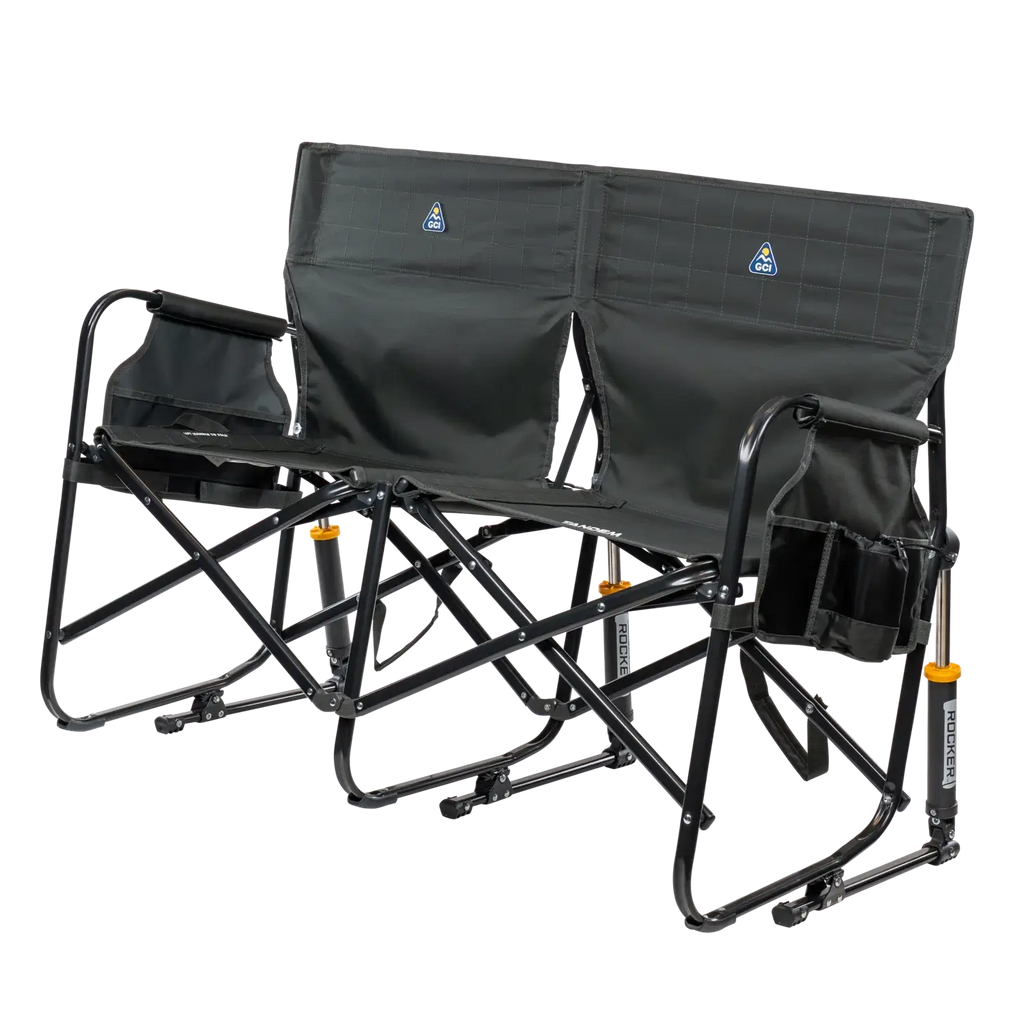 Patented Spring-Action Tandem Rocker - Choice 227 - Heavy-Duty Kickback Rocker with Beverage Holder Detail