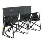 Patented Spring-Action Tandem Rocker - Choice 227 - Heavy-Duty Kickback Rocker with Beverage Holder - Dark Charcoal